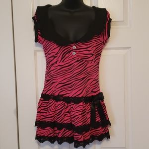 Jessica Louise hot pink zebra print mini dress